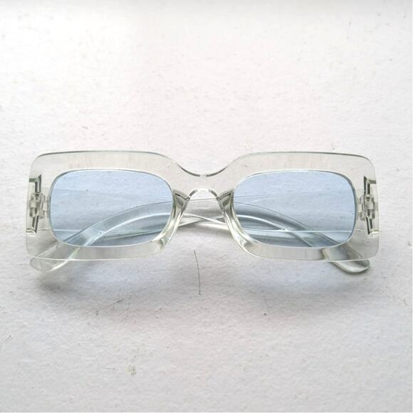 Retro Clear Square Sunglasses Baby Blue Pastel Shades Y2K Festival Chic Sunnies main image 6